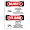 Signmission OSHA Danger Sign, 14" Height, Battery Charging Area Risks Bilingual Spanish, DS-D-1014-VS-1839 OS-DS-D-1014-VS-1839 - alternate 1